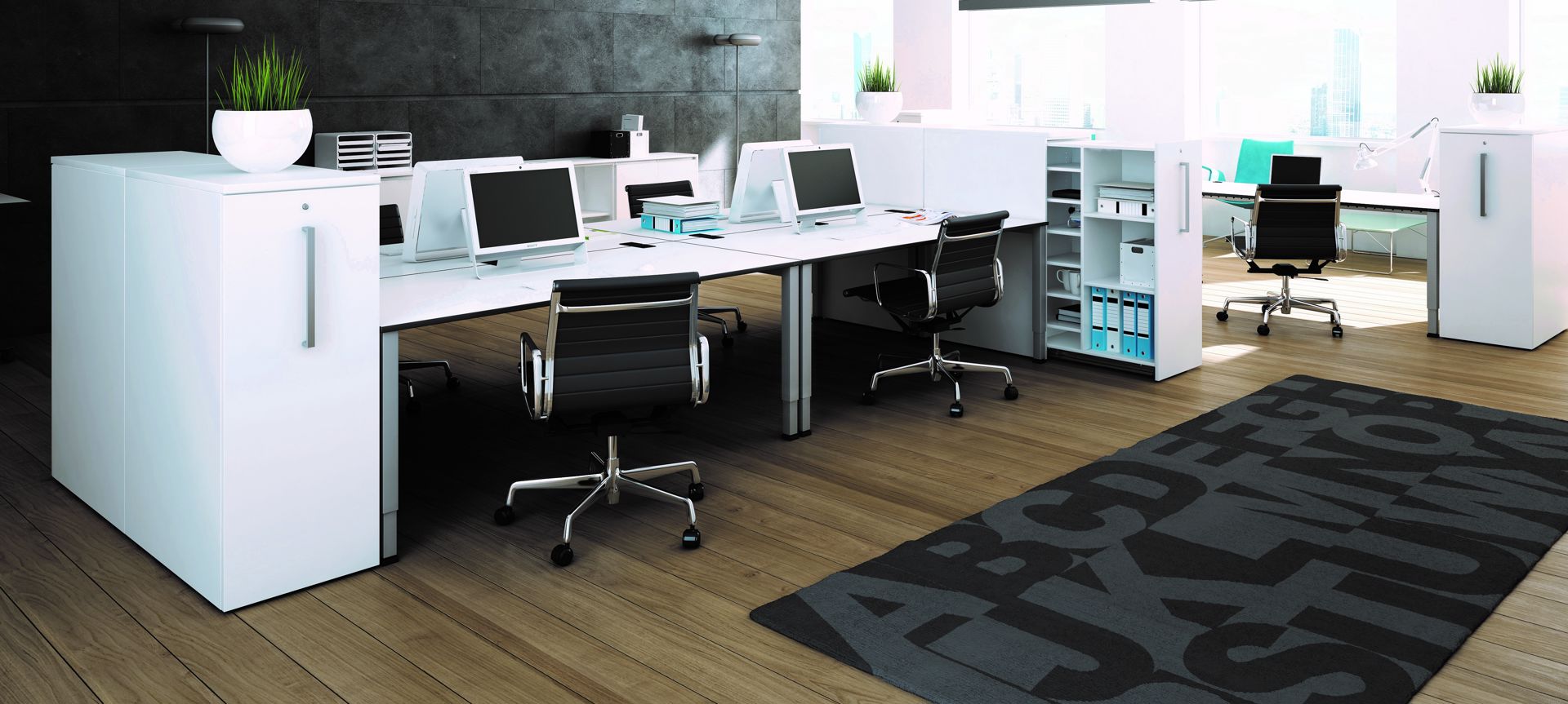 OKA Simply Schreibtisch Einzelarbeitsplatz, Team-Zone, Besprechung, Arbeitsplatz
