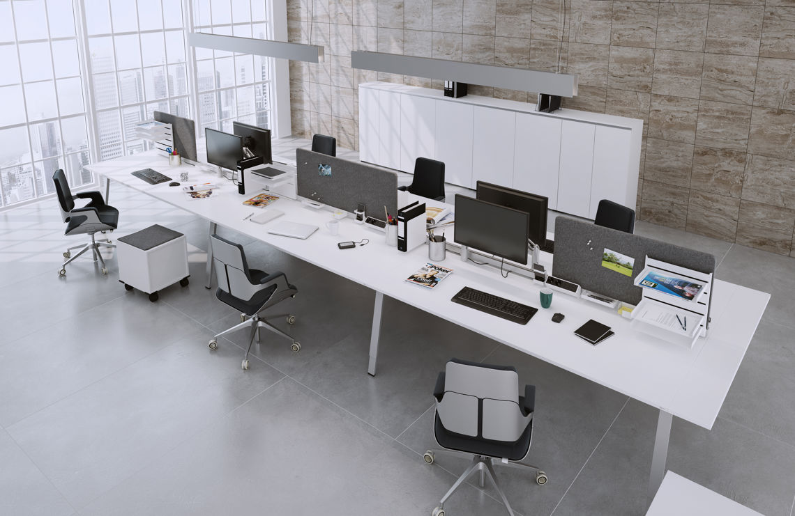 Oka Desktop Schreibtisch Arbeitstisch Büro Firma Agentur modern weiß