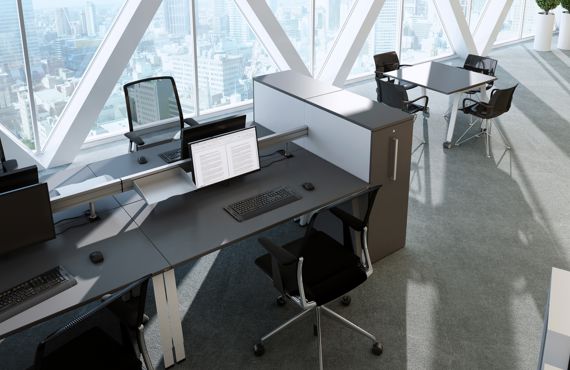 OKA Trion Schreibtisch Arbeitsplatz Einzelplatz Team-Zone Büro 