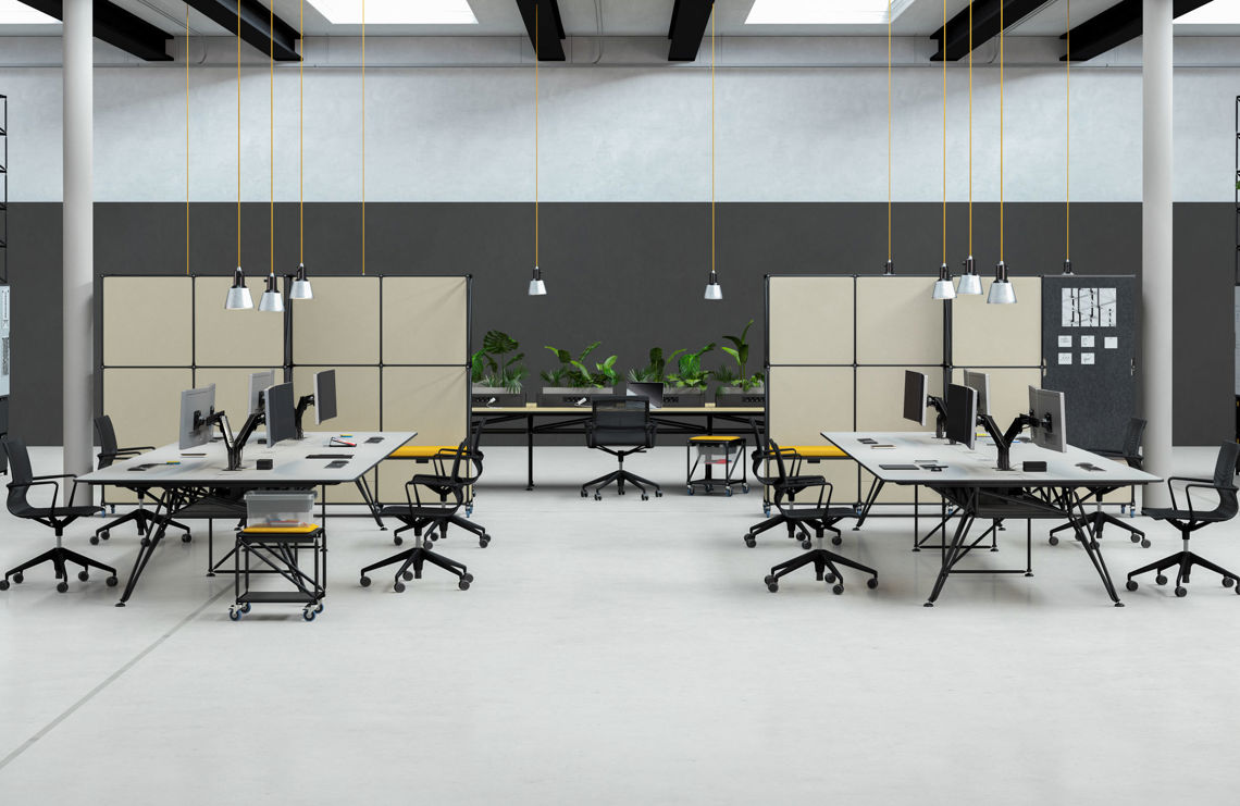 System 180 Schreibtisch für Open Space workbench elektrifizierbar